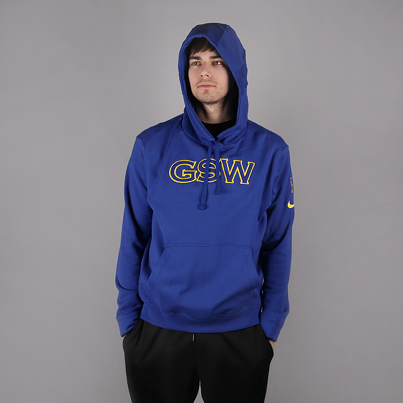 мужская синяя толстовка Nike Golden State Warriors NBA Hoodie AJ2849-495 - цена, описание, фото 1